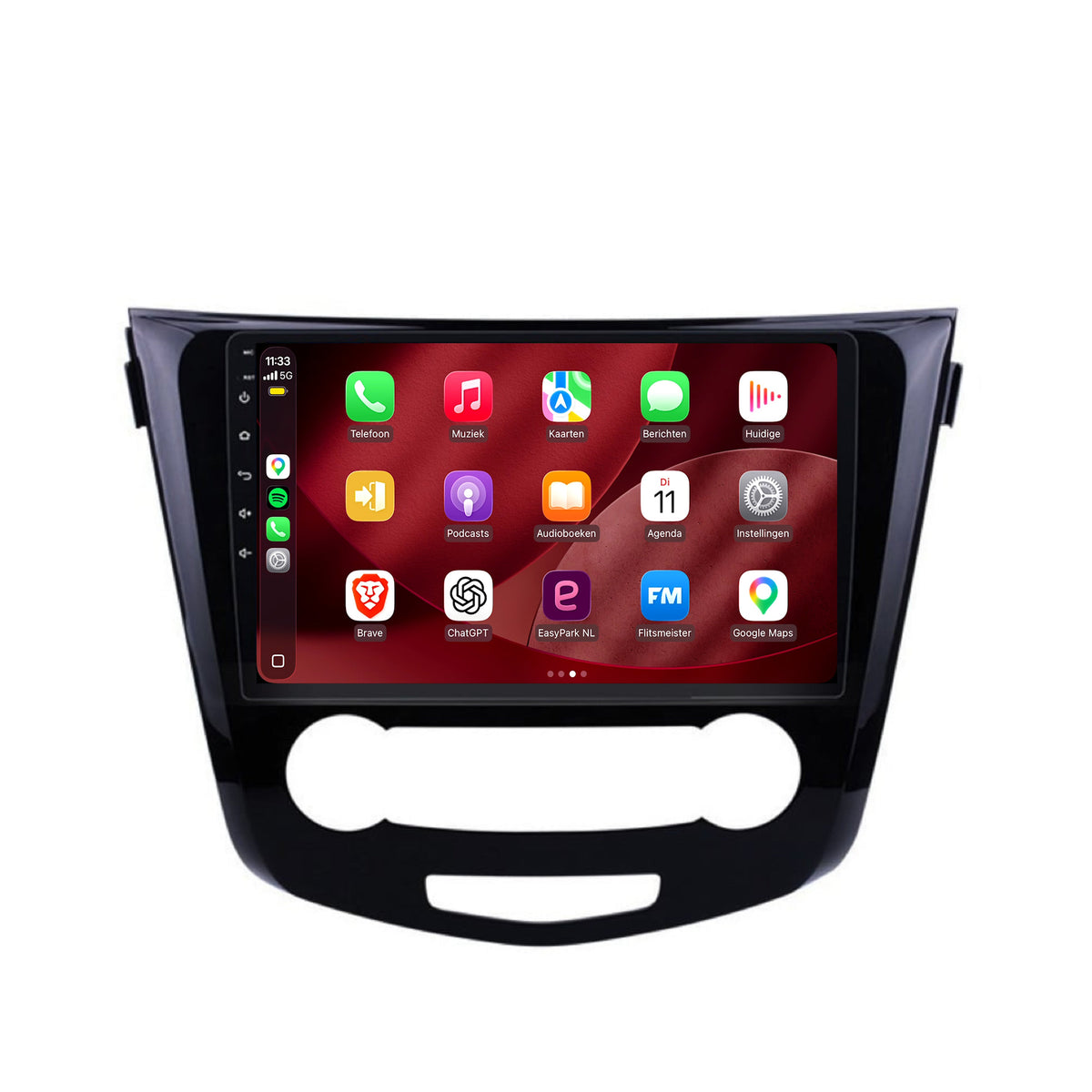 Radio z CarPlay i Android Auto do Nissan Qashqai | 2014–2021 | 10 cali | Android 15 | Panel klimatyzacji bez wyświetlacza | CTX-7108