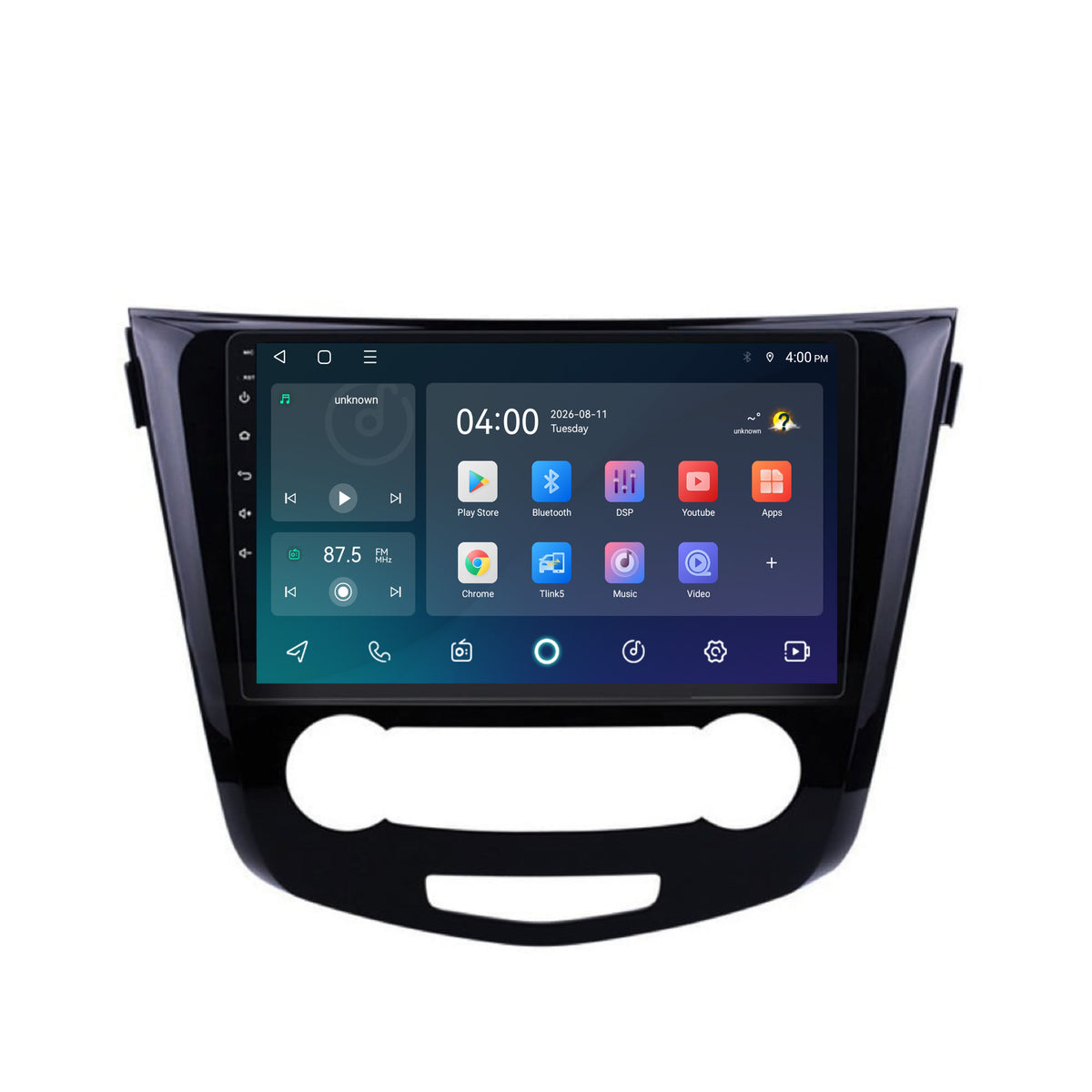 Radio z CarPlay i Android Auto do Nissan Qashqai | 2014–2021 | 10 cali | Android 15 | Panel klimatyzacji bez wyświetlacza | CTX-7108