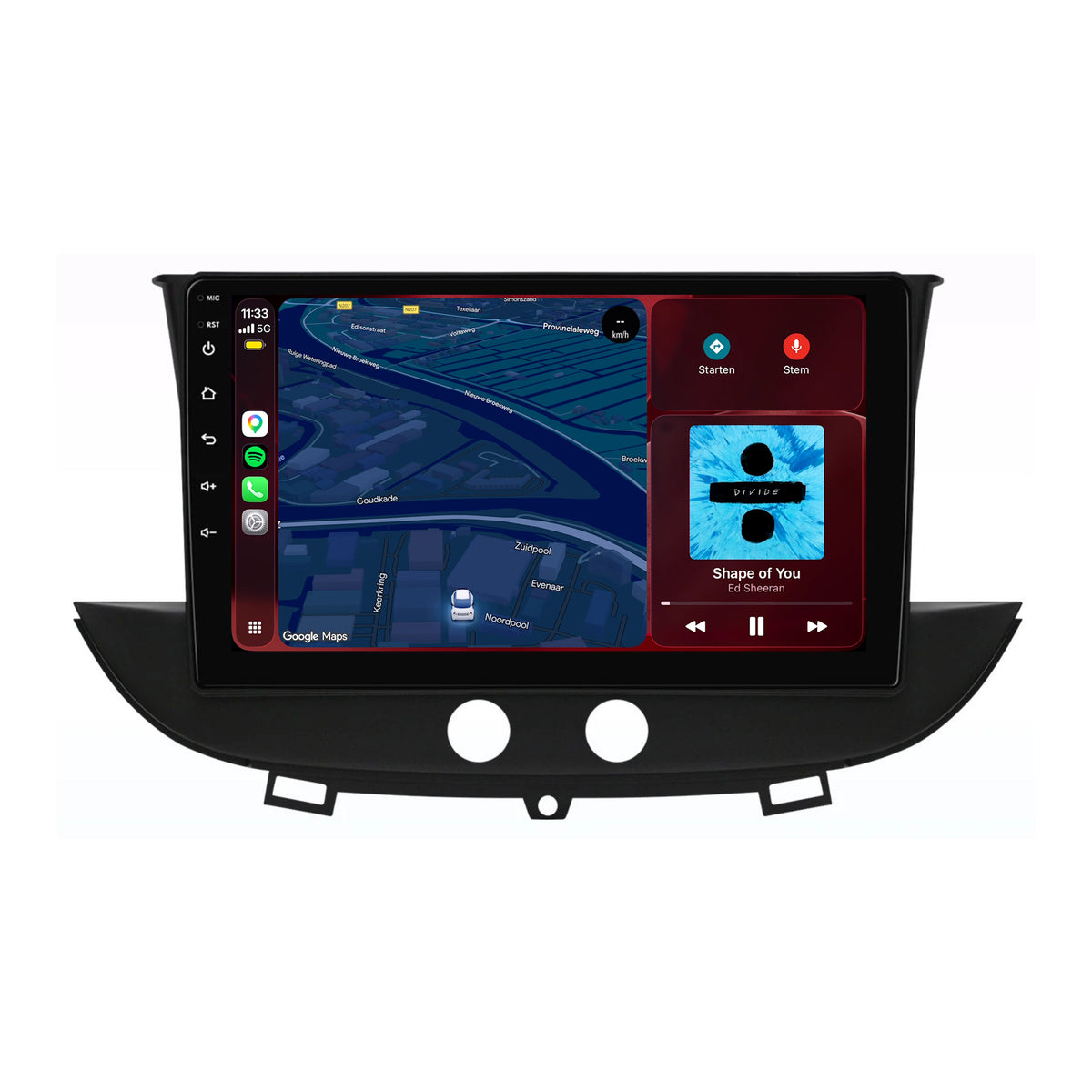 Opel Grandland X CarPlay & Android Auto radio | 2016 t/m 2020 | 9 inch | Android 15 | Originele knoppen blijven (slot & alarmlichten) | CTX-7463