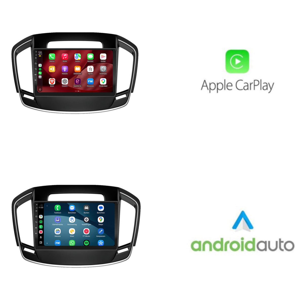 Autoradio CarPlay & Android Auto pour Opel Insignia | 2008 à 2013 | 9 pouces | Android 15 | Avec baguette chromée | CTX-7271