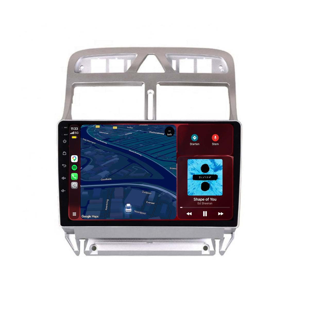 Autoradio CarPlay & Android Auto pour Peugeot 307 | 2001 à 2013 | 9 pouces | Android 15 | CTX-7162