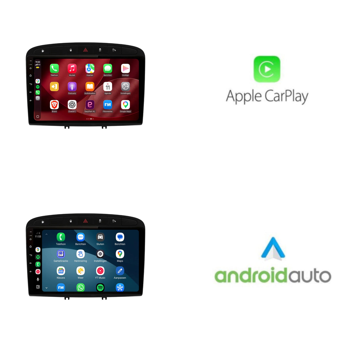 Autoradio CarPlay & Android Auto pour Peugeot 308 & 408 | 2007 à 2013 | 9 pouces | Android 15 | CTX-7242