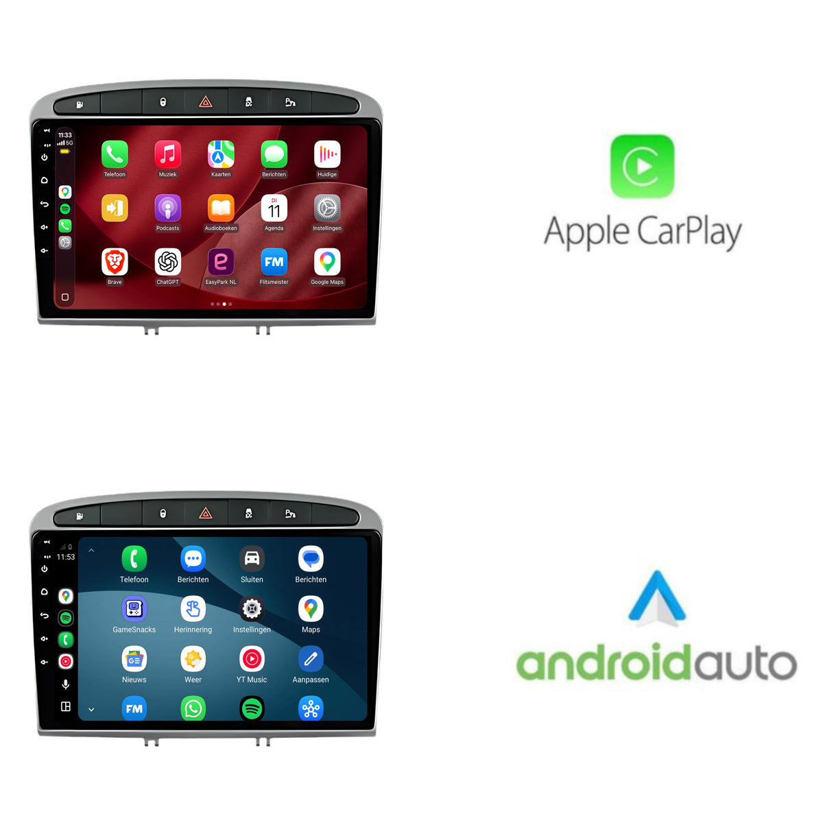 Radio samochodowe CarPlay & Android Auto do Peugeot 308 & 408 | 2007-2020 | 9 cali | Android 15