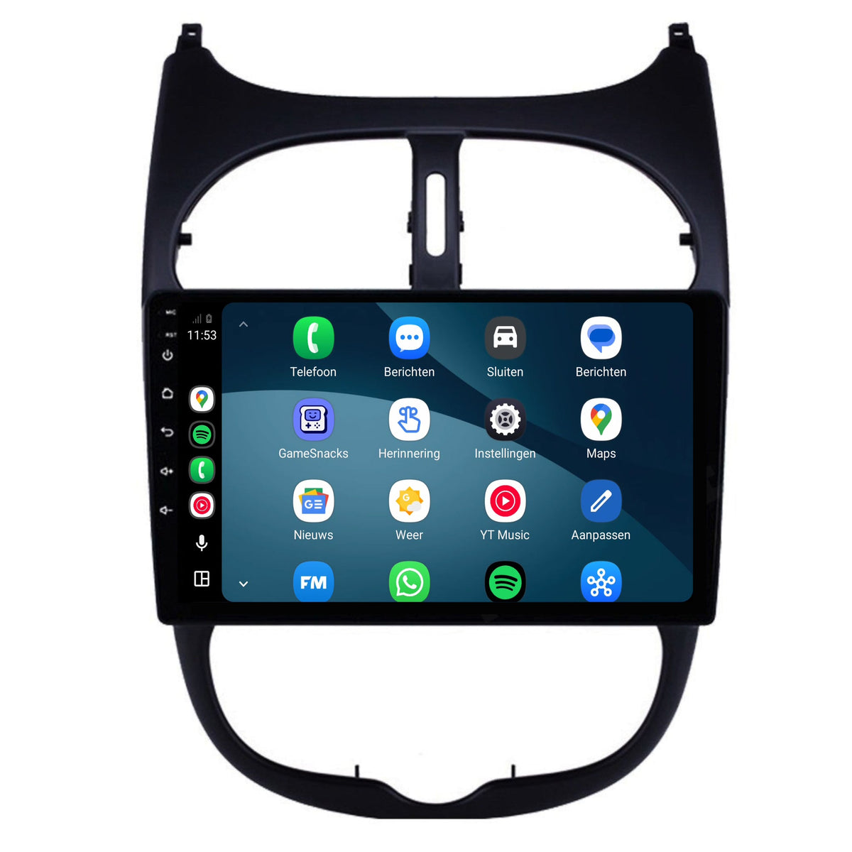 Radio CarPlay y Android Auto para Peugeot 206 | 1998 a 2009 | 9 pulgadas | Android 15