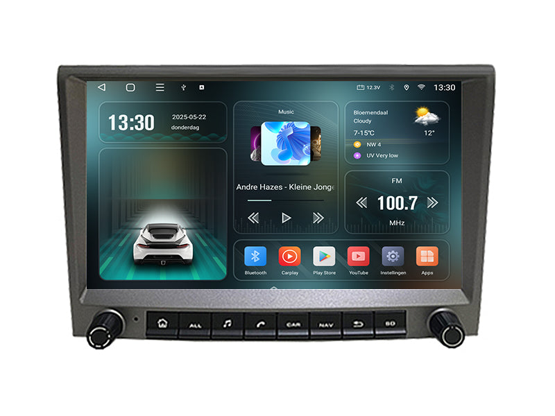Porsche 911 Cayman Boxster | Radio samochodowe Android 15 | 2005 - 2012 | CarPlay i Android Auto | Szary