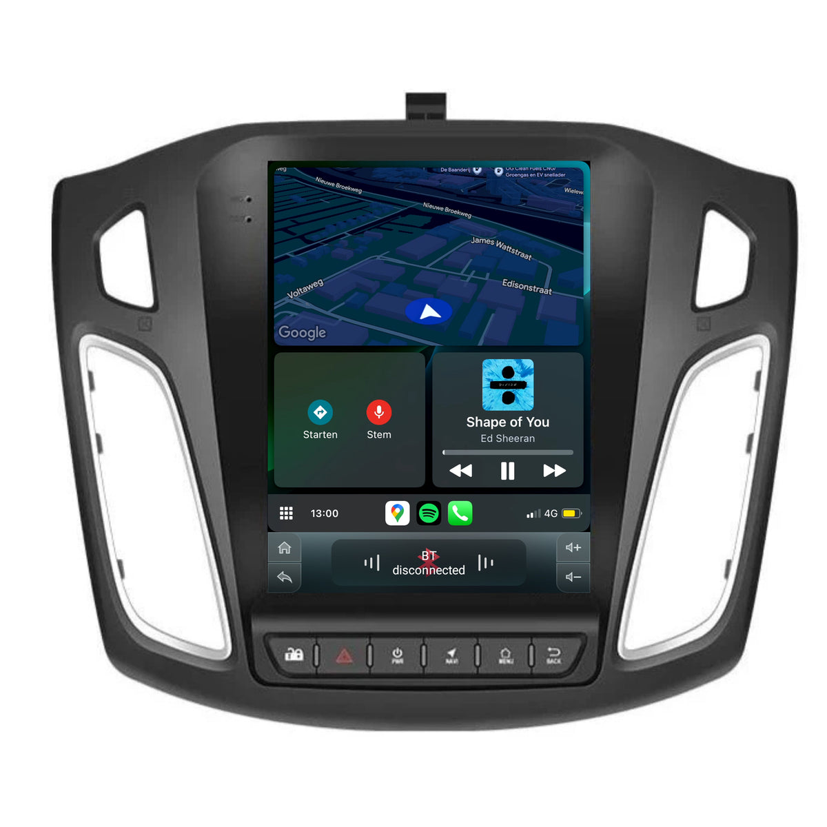 Cartronix Ford Focus | 2011 - 2017 | Autoradio Navigazione | Apple CarPlay & Android Auto | Android 13 | 10 pollici | Grande schermo HD