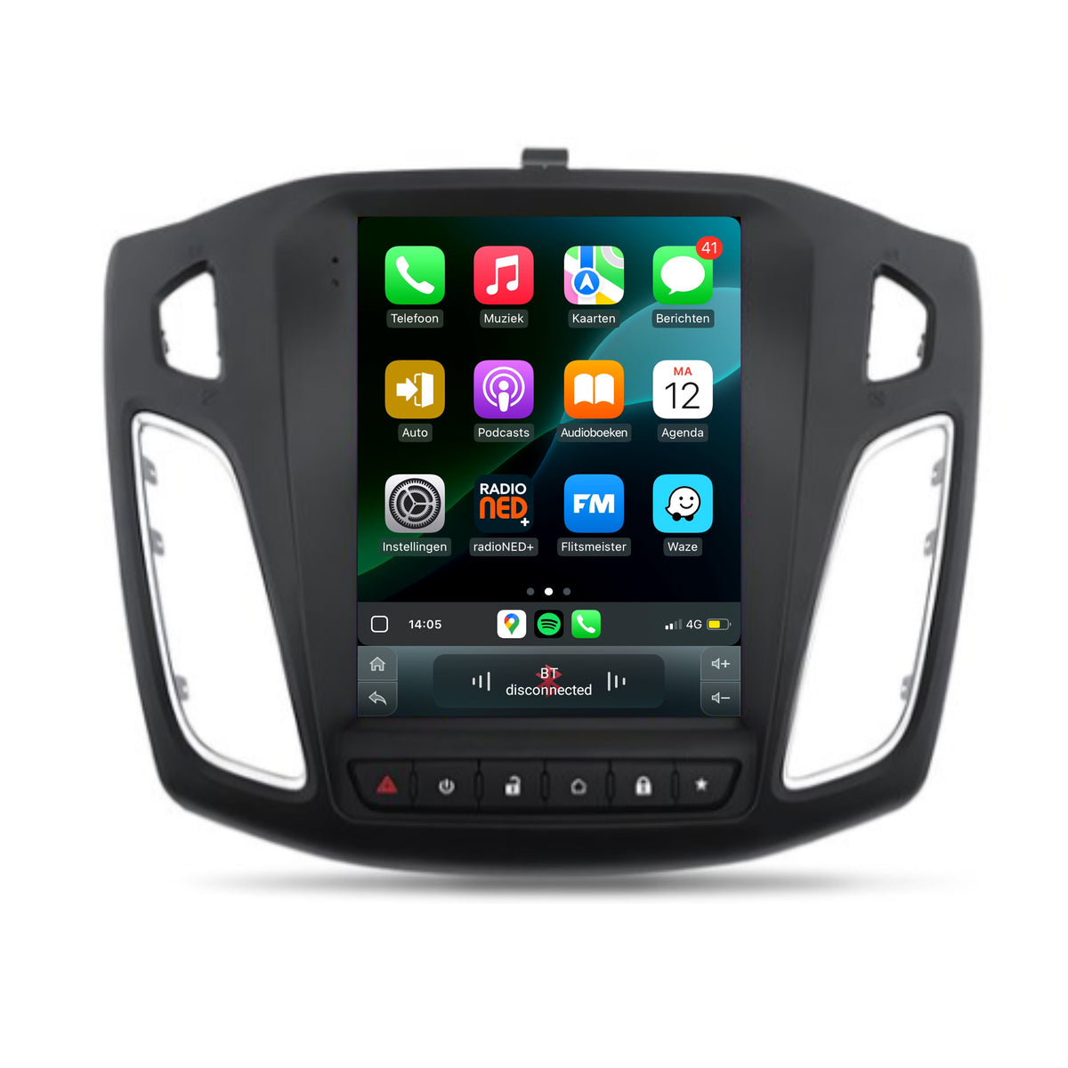Cartronix Ford Focus | 2011 to 2017 | Car Radio Navigation | Apple CarPlay & Android Auto | Android 13 | 10-inch HD Screen | with 2 Knobs
