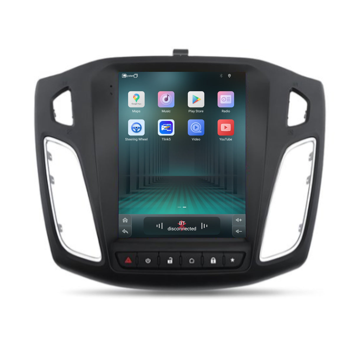 Cartronix Ford Focus | 2011 to 2017 | Car Radio Navigation | Apple CarPlay & Android Auto | Android 13 | 10-inch HD Screen | with 2 Knobs