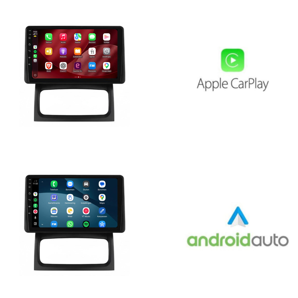 Renault Clio 2 CarPlay & Android Auto radio | 2005 t/m 2012 | 9 inch | Android 15 | CTX-7424