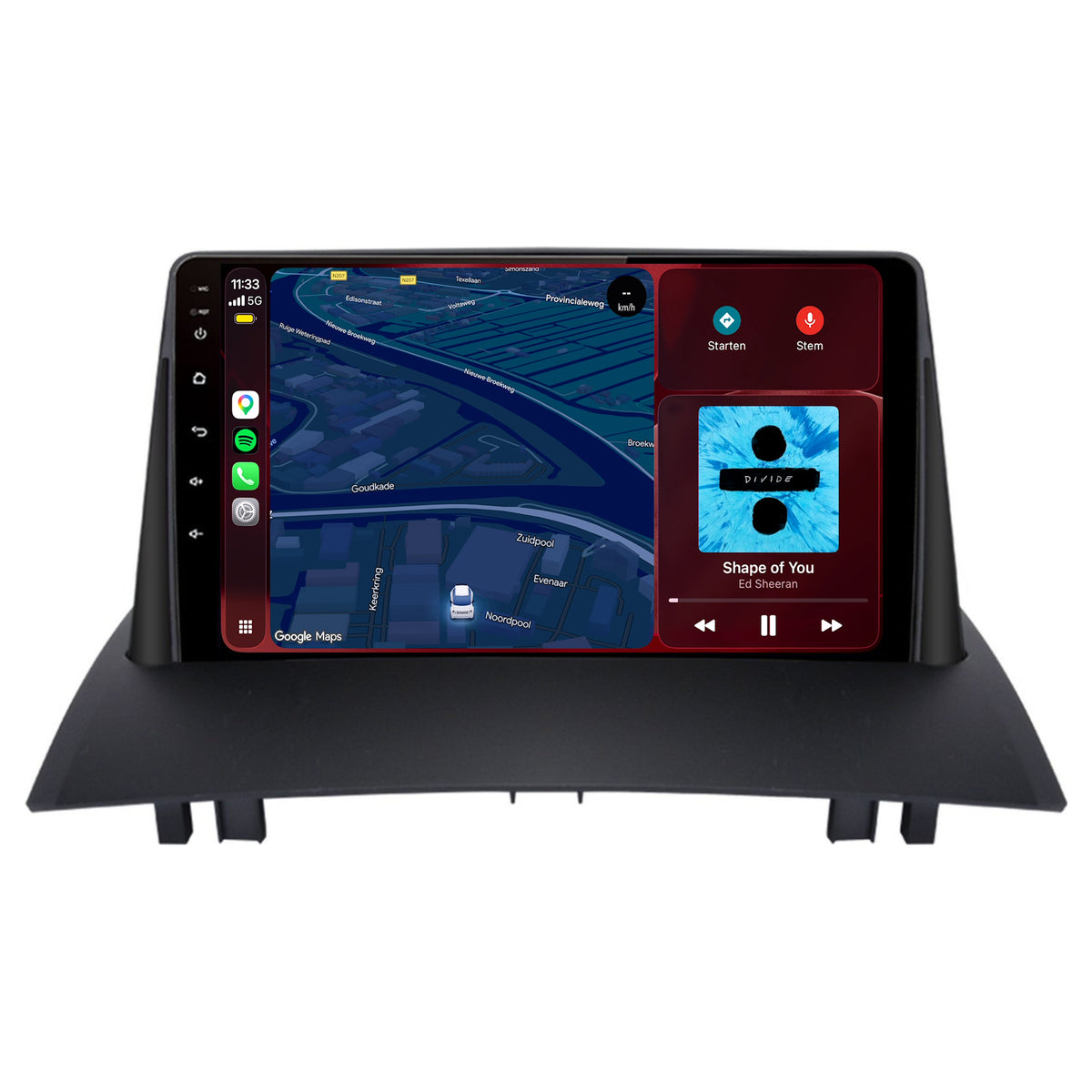 Renault Mégane II CarPlay & Android Auto radio | 2003 to 2008 | 9 inch | Android 15 | CTX-7175