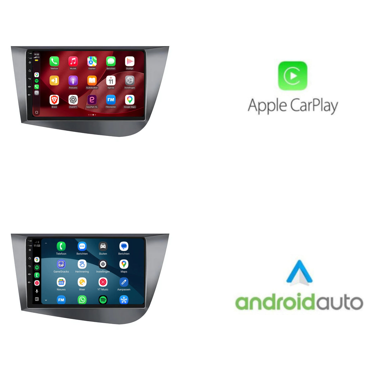 Autoradio CarPlay & Android Auto per Seat Leon | 2005 - 2012 | 9 pollici | Android 15