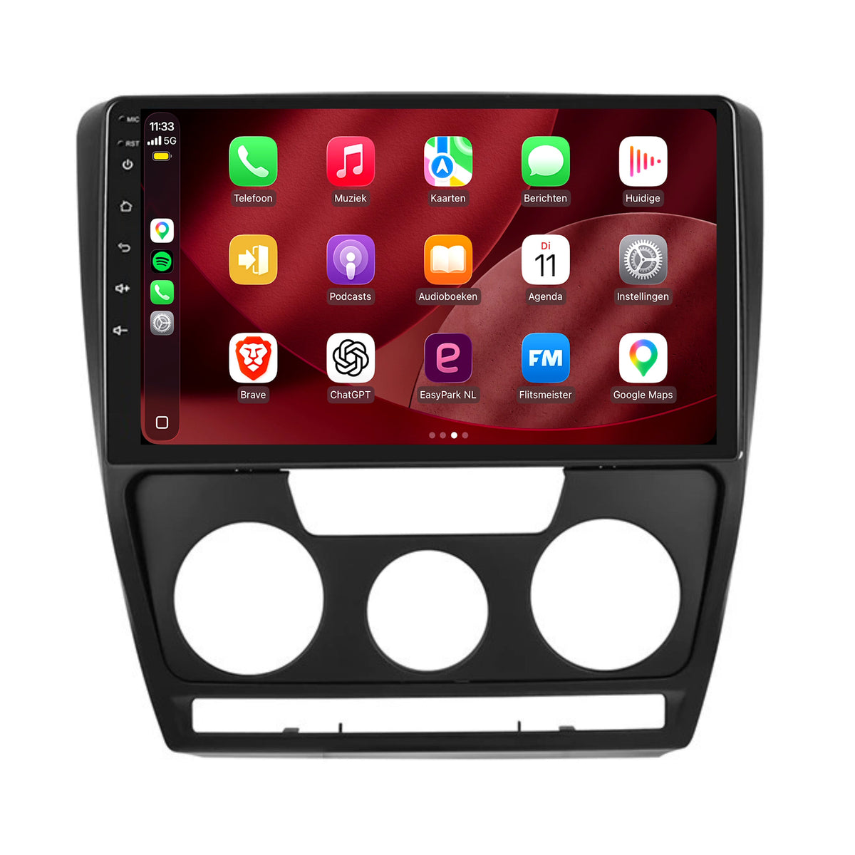 Skoda Octavia CarPlay & Android Auto Radio | 2007 bis 2012 | 9 Zoll | Android 15 | CTX-7282