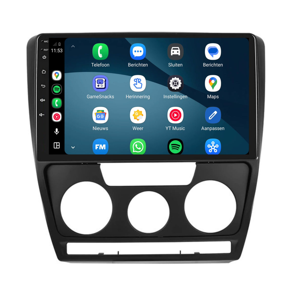 Skoda Octavia CarPlay & Android Auto Radio | 2007 bis 2012 | 9 Zoll | Android 15 | CTX-7282