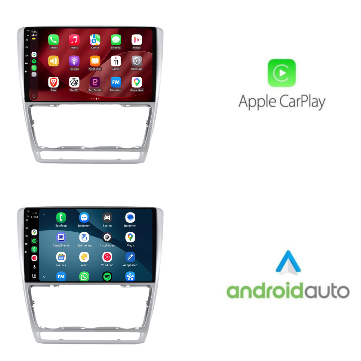 Autoradio CarPlay & Android Auto pour Skoda Octavia | 2006 à 2013 | 10 pouces | Android 15