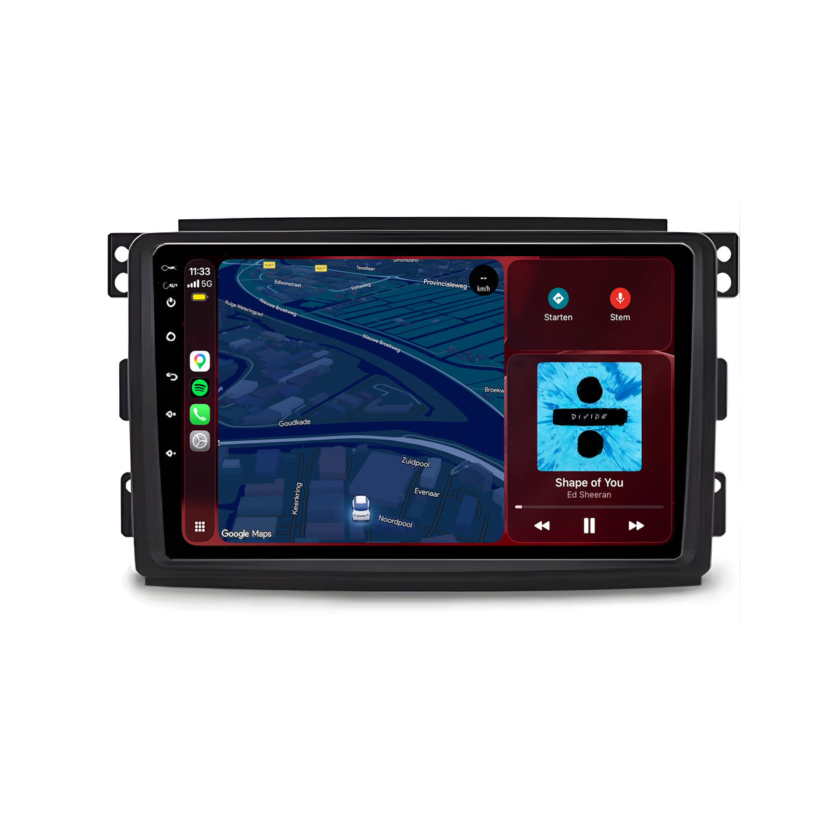 Smart Fortwo CarPlay & Android Auto radio | 2009 t/m 2015 | 9 inch | Android 15 | CTX-7270