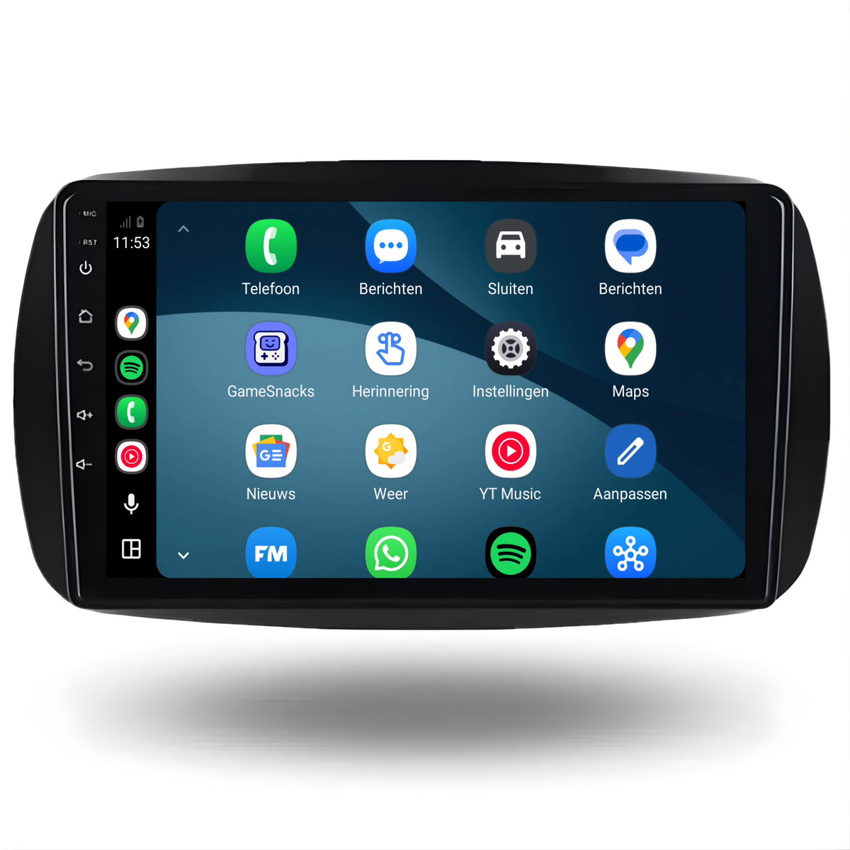 Smart Fortwo & Forfour CarPlay & Android Auto radio | 2015 t/m 2019 | 9 inch | Android 15 | CTX-7197