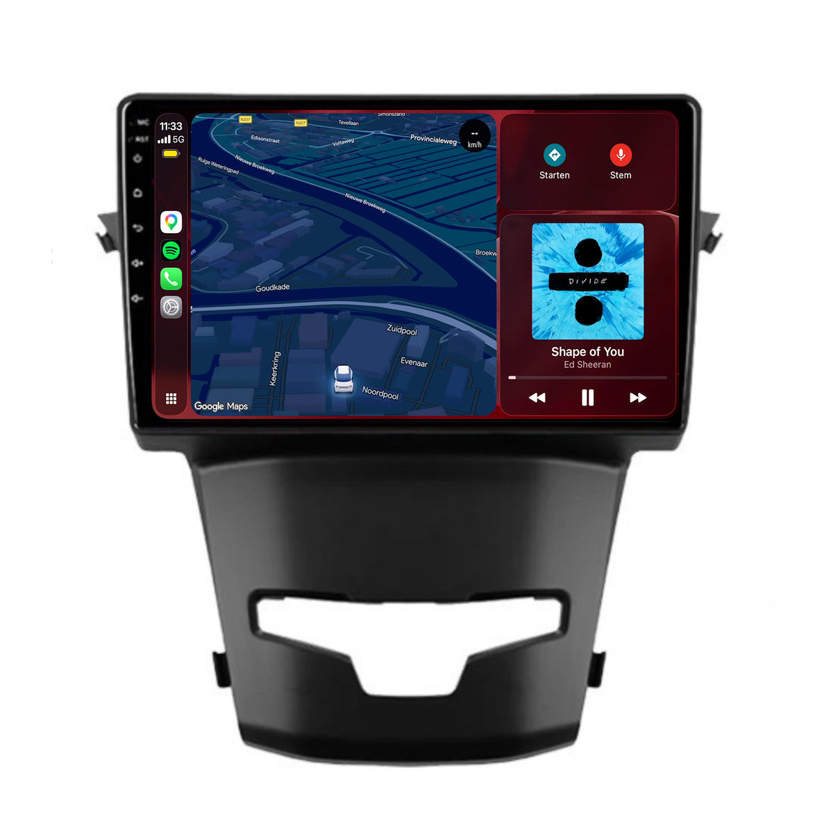 SsangYong Korando CarPlay & Android Auto radio | 2014 t/m 2018 | 9 inch | Android 15 | CTX-7217