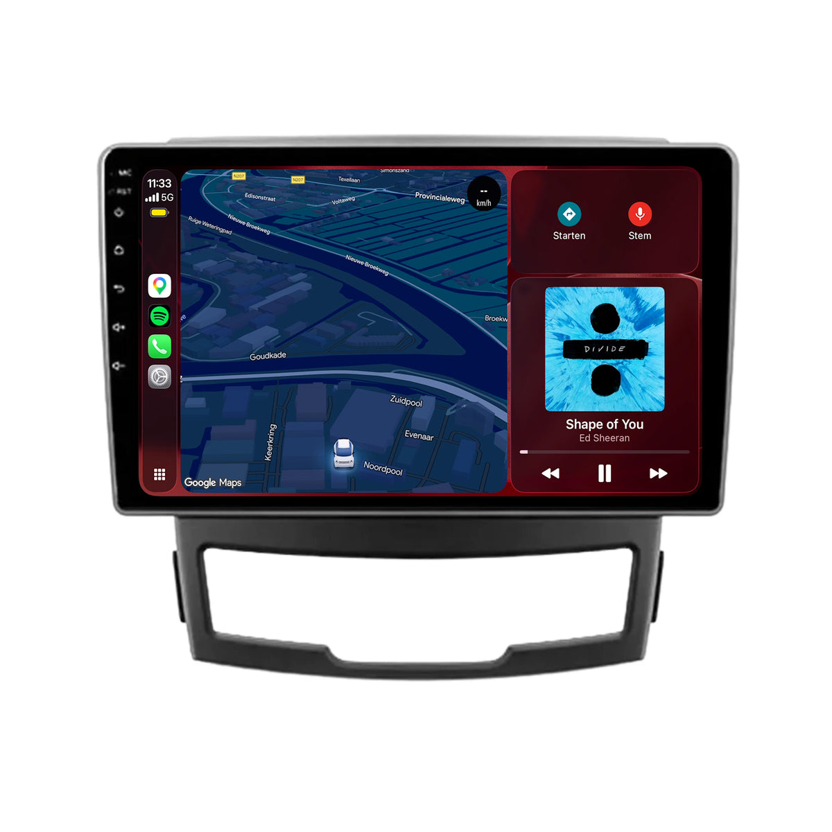 SsangYong Korando CarPlay & Android Auto radio | 2011 t/m 2014 | 9 inch | Android 15 | CTX-7253