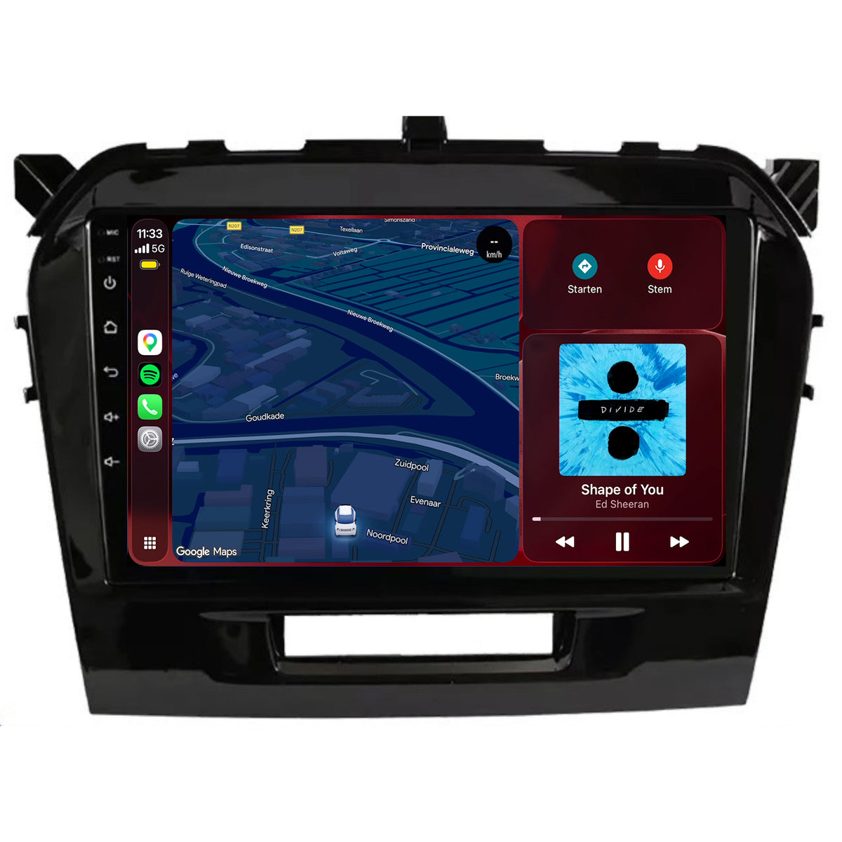 Radio con CarPlay y Android Auto para Suzuki Vitara | 2015 a 2023 | 9 pulgadas | Android 15 | CTX-7125