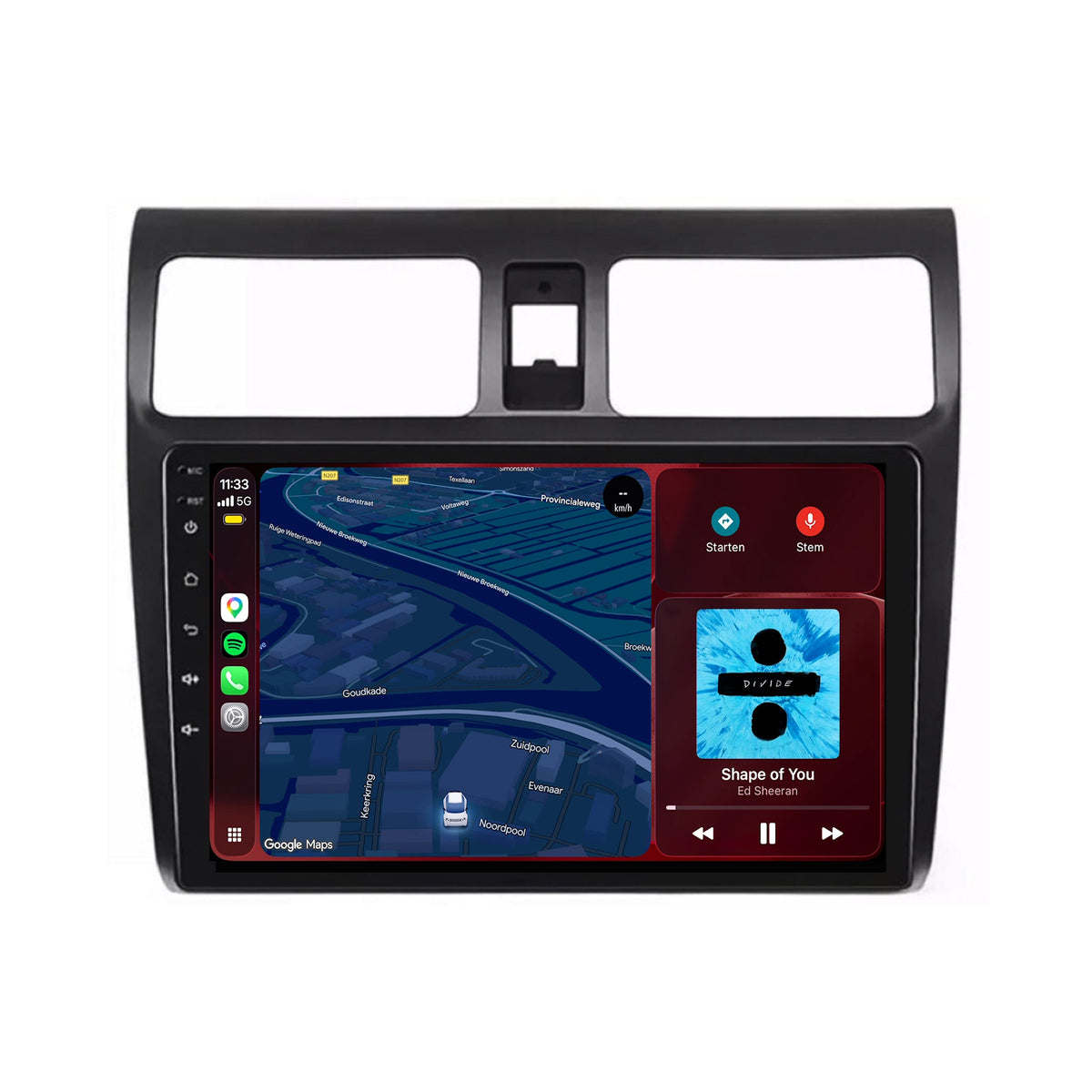 Suzuki Swift CarPlay & Android Auto radio | 2004 to 2010 | 10 inch | Android 15