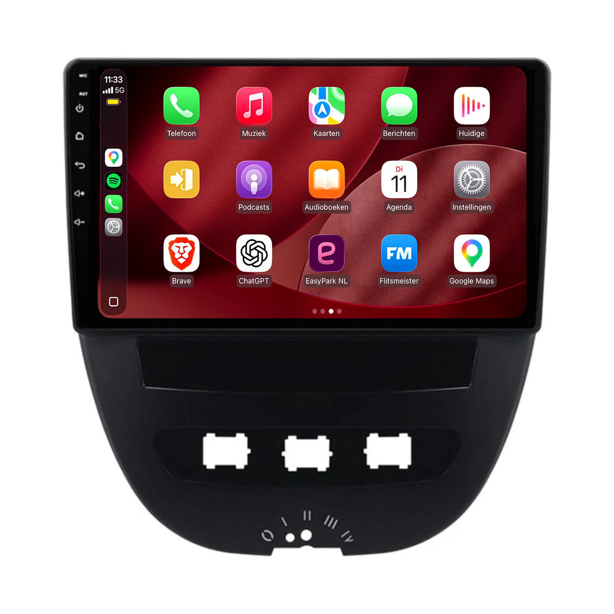 Peugeot 107 CarPlay & Android Auto radio | 2004 t/m 2015 | 10 inch | Android 15