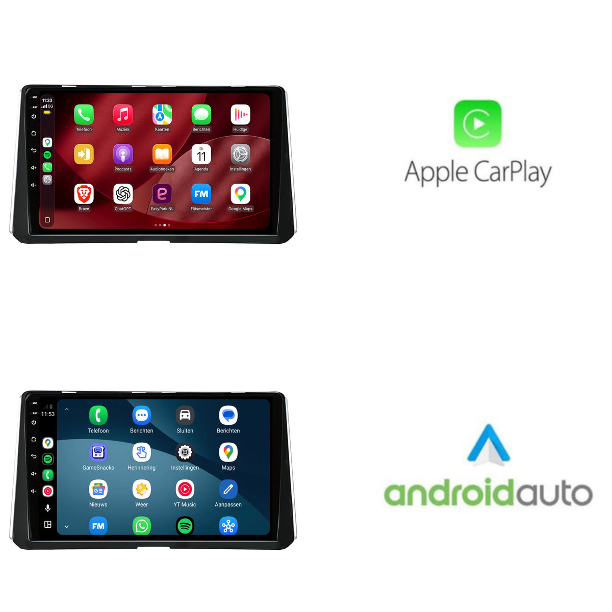 Autoradio Toyota Corolla CarPlay & Android Auto | 2018 t/m 2020 | 9 pollici | Android 15 | Nero | CTX-7144