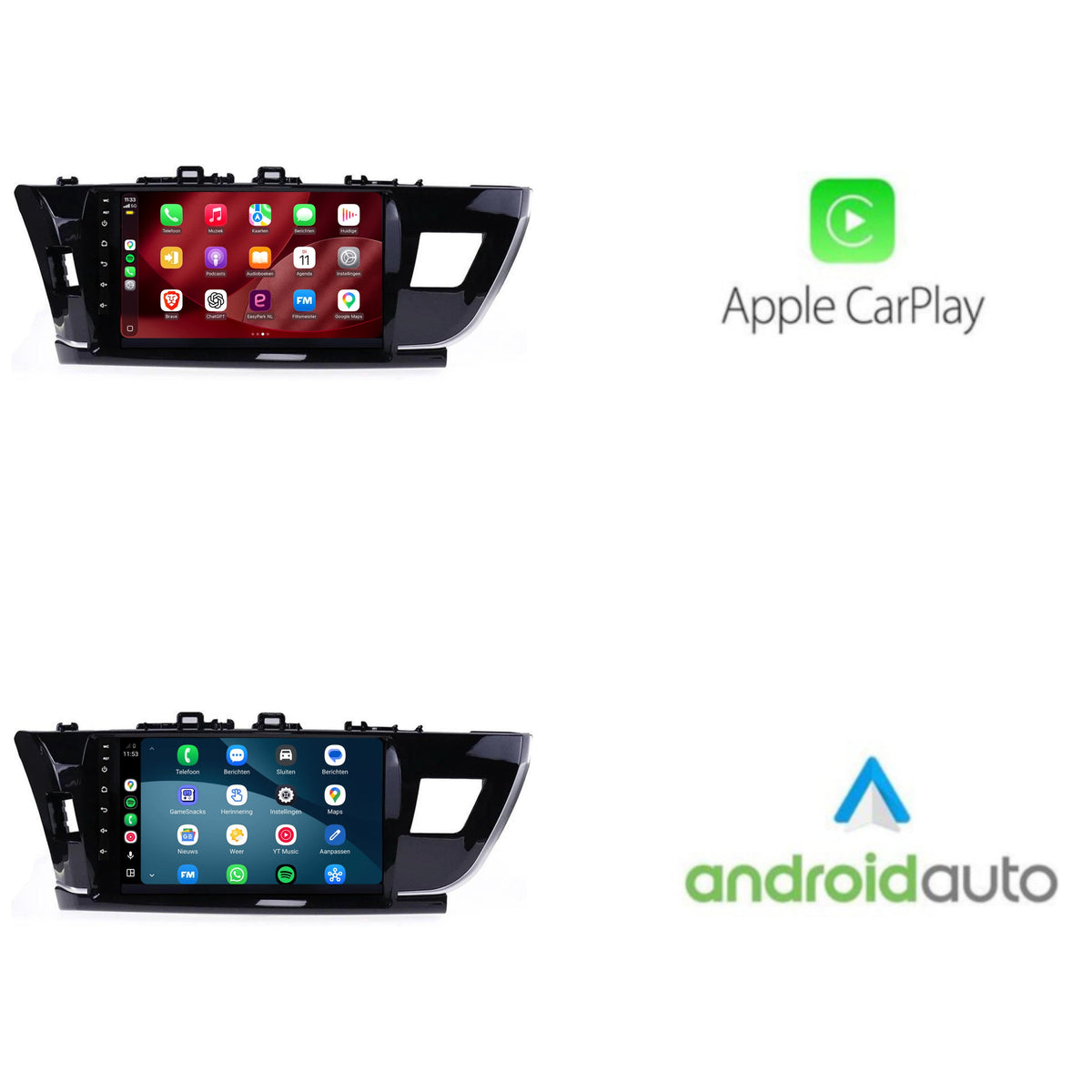 Autoradio CarPlay & Android Auto pour Toyota Corolla | 2014 à 2016 | 9 pouces | Android 15 | CTX-7281