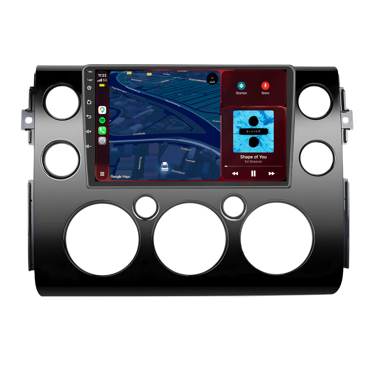 Autoradio CarPlay & Android Auto pour Toyota FJ Cruiser | 2006 à 2017 | 9 pouces | Android 15 | Noir | CTX-7308