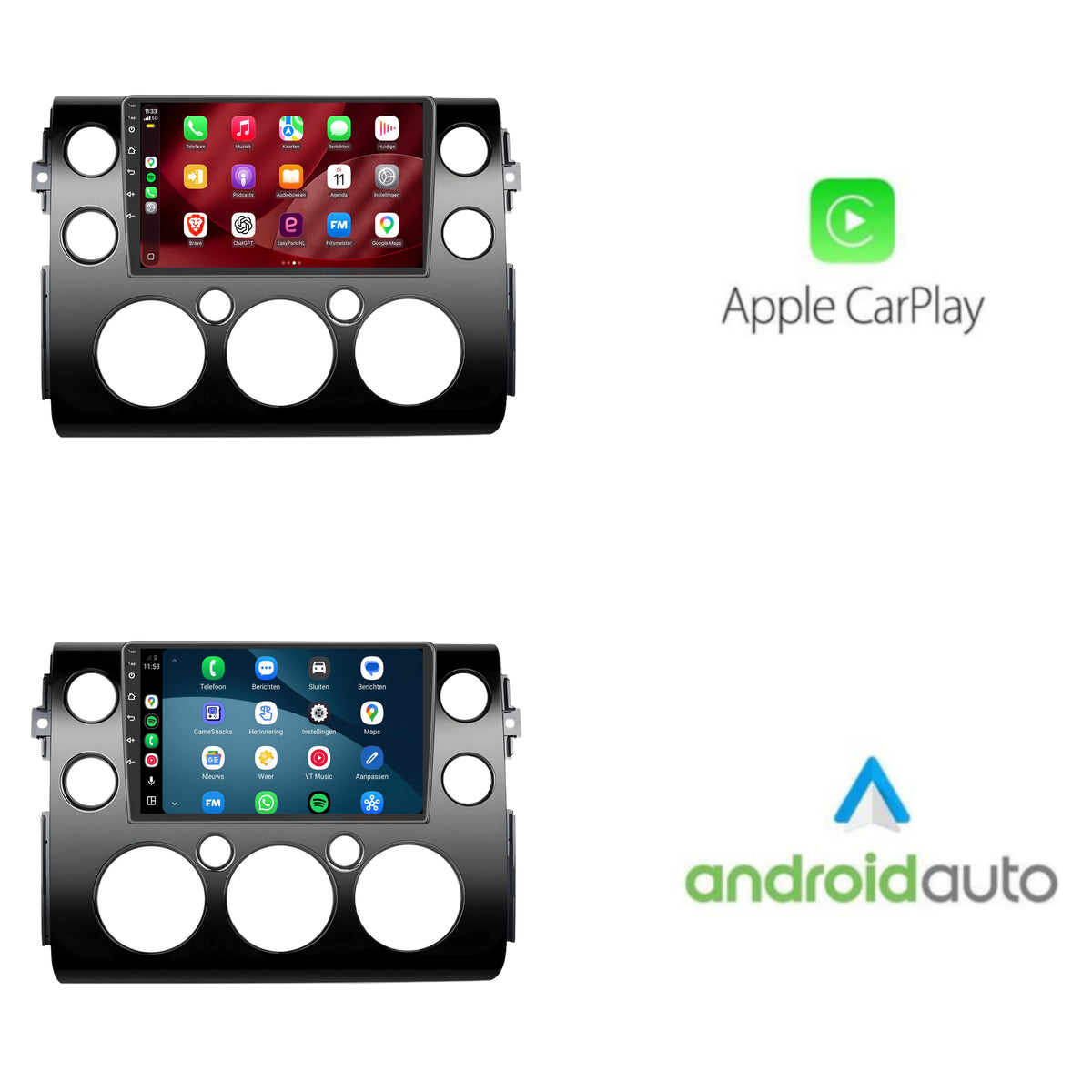 Autoradio CarPlay & Android Auto pour Toyota FJ Cruiser | 2006 à 2017 | 9 pouces | Android 15 | Noir | CTX-7308