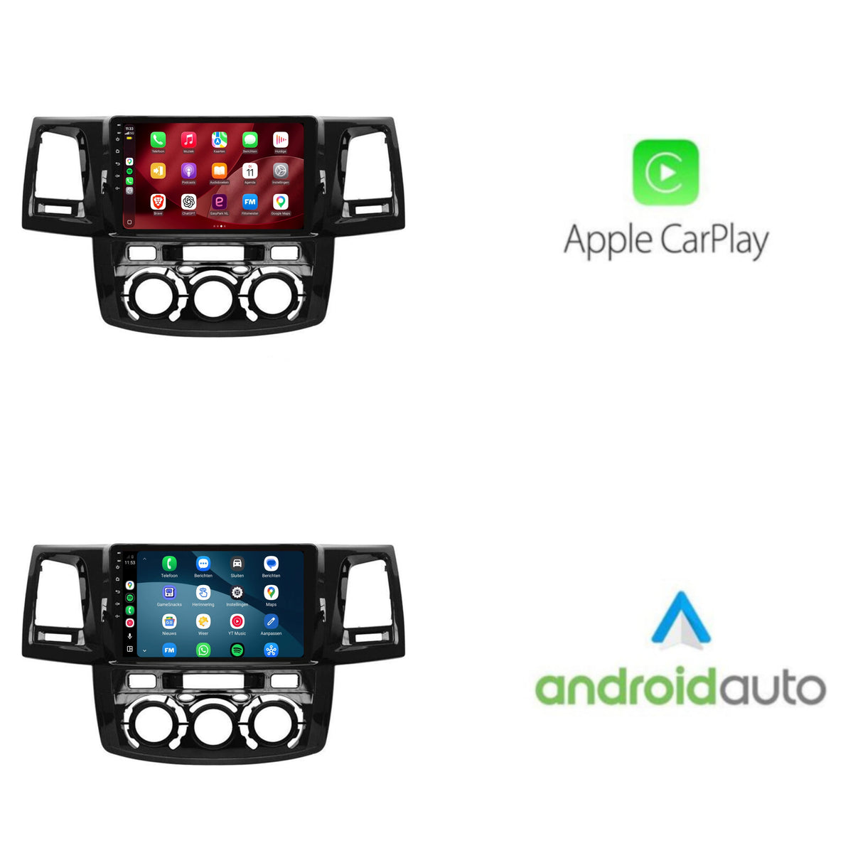 Toyota Hilux CarPlay & Android Auto radio | 2008 t/m 2016 | 9 inch | Android 15 | CTX-7252