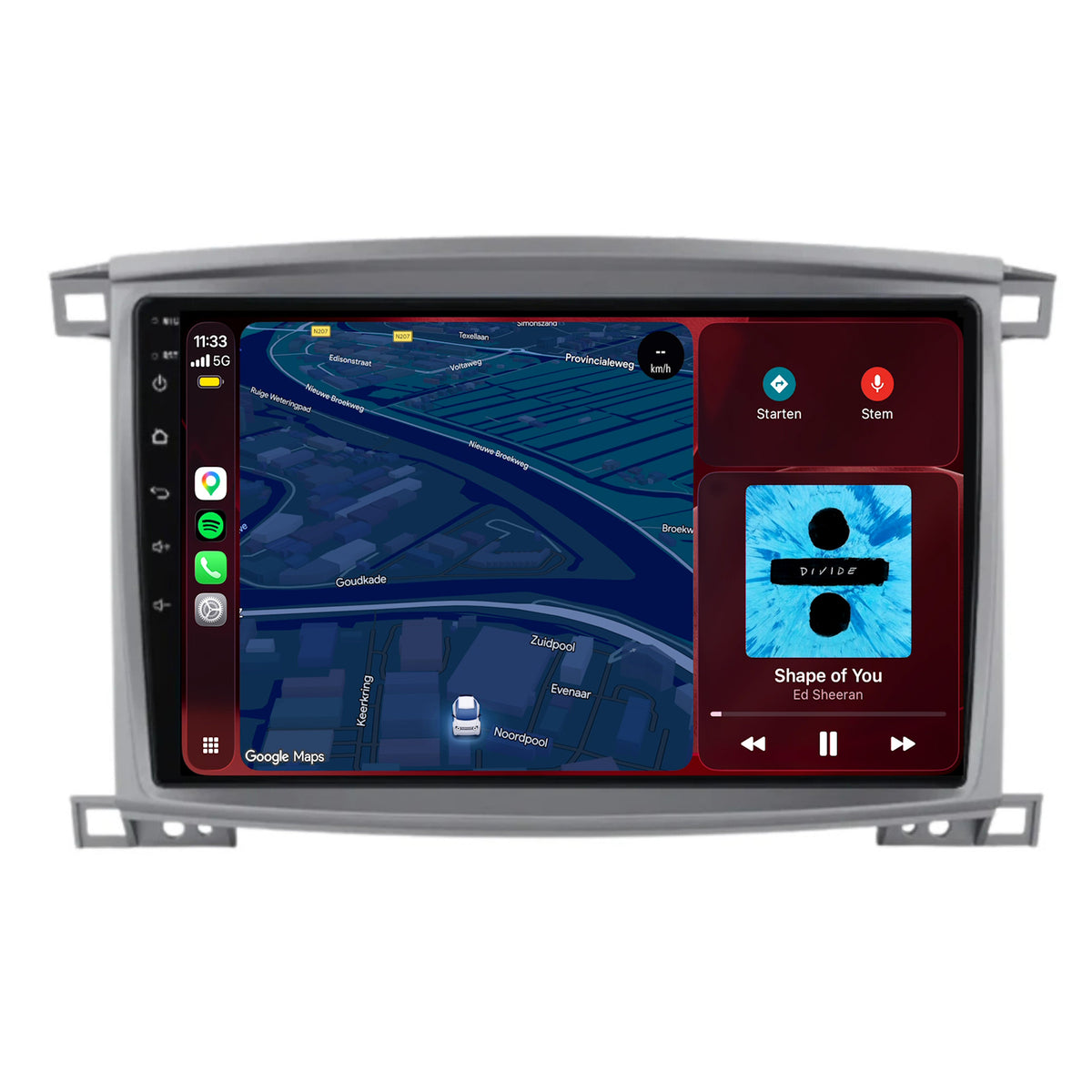 Autoradio CarPlay & Android Auto pour Toyota Land Cruiser 100 | 2005 à 2007 | 9 pouces | Android 15 | CTX-7310