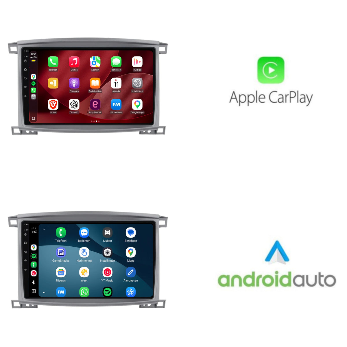 Autoradio CarPlay & Android Auto pour Toyota Land Cruiser 100 | 2005 à 2007 | 9 pouces | Android 15 | CTX-7310