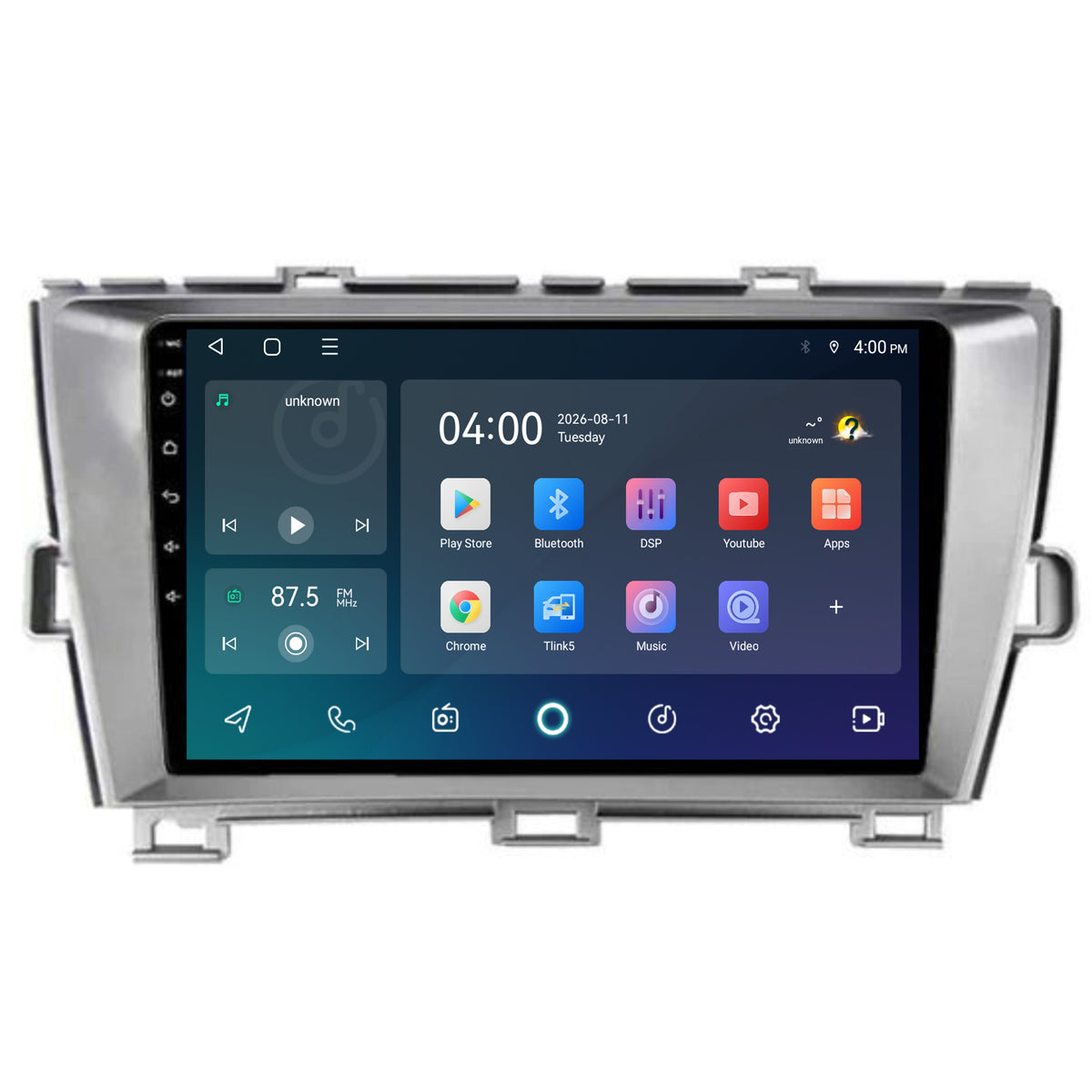 Radio z CarPlay i Android Auto do Toyota Prius | 2009–2015 | 9 cali | Android 15 | Srebrny | CTX-7269
