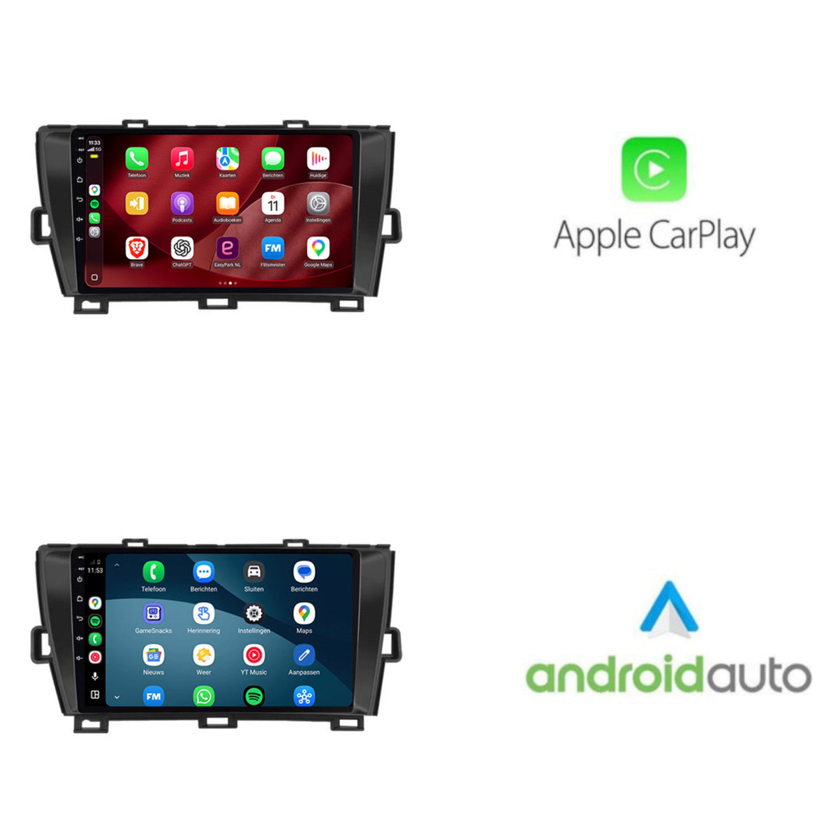 Autoradio CarPlay & Android Auto per Toyota Prius | 2009-2015 | 9 pollici | Android 15 | Nero | CTX-7397