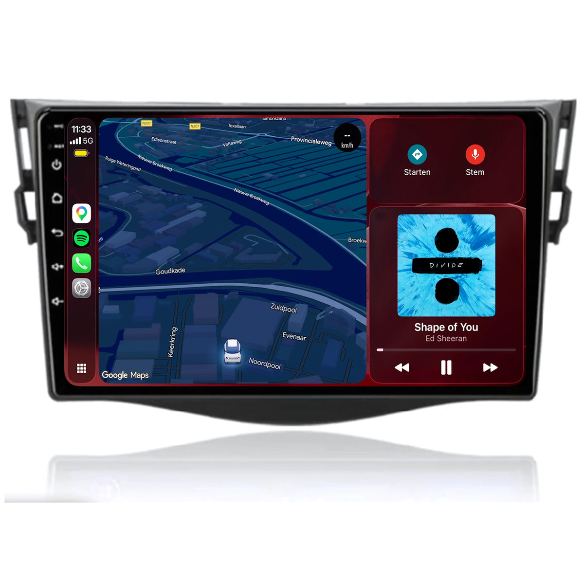 Toyota RAV4 CarPlay & Android Auto Radio | 2006 bis 2013 | 9 Zoll | Android 15