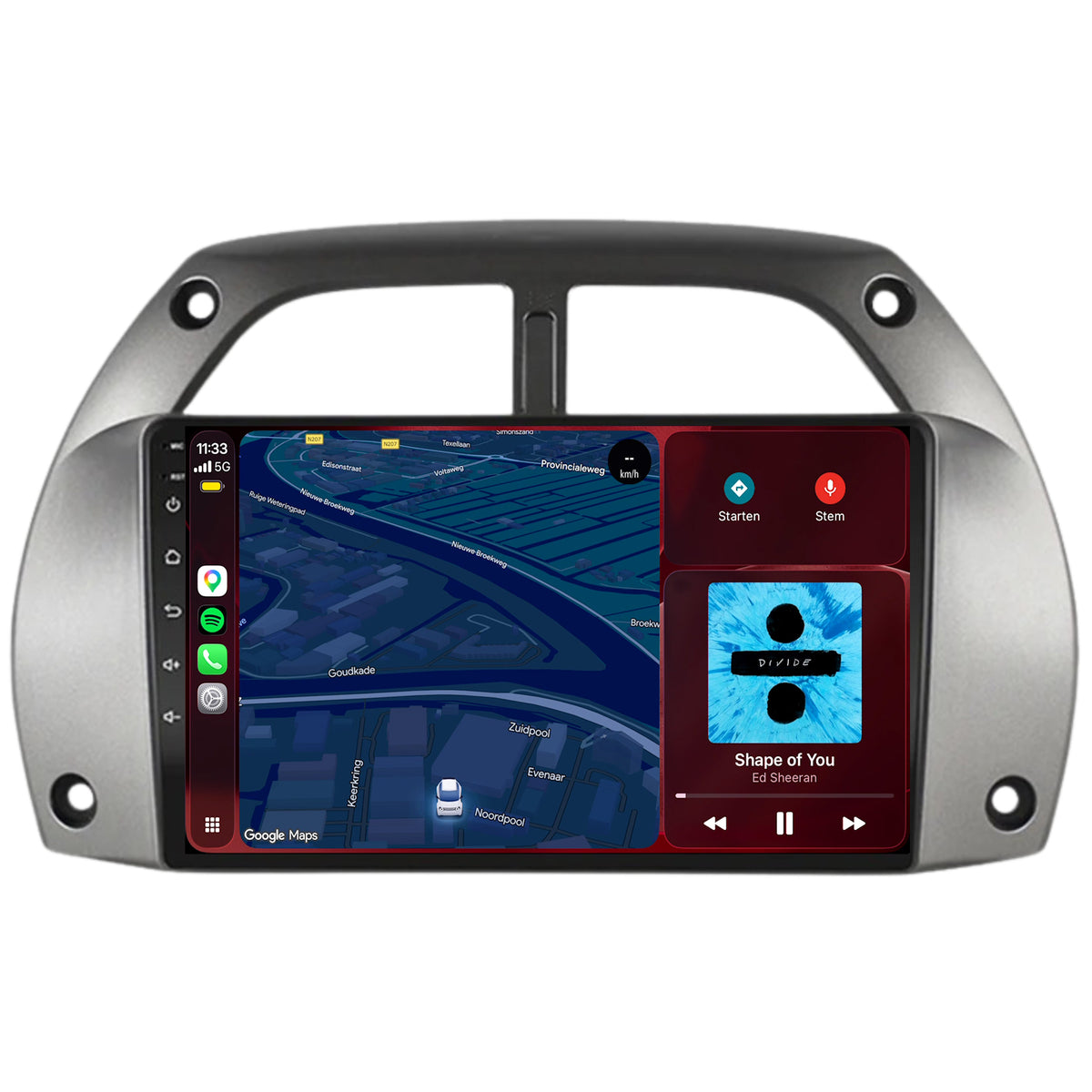 Radio z CarPlay i Android Auto do Toyota RAV4 | 2001–2003 | 9 cali | Android 15 | CTX-7206