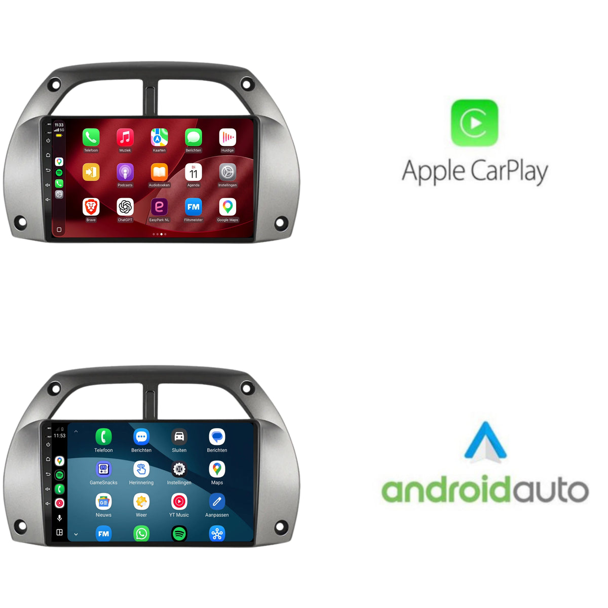 Radio z CarPlay i Android Auto do Toyota RAV4 | 2001–2003 | 9 cali | Android 15 | CTX-7206