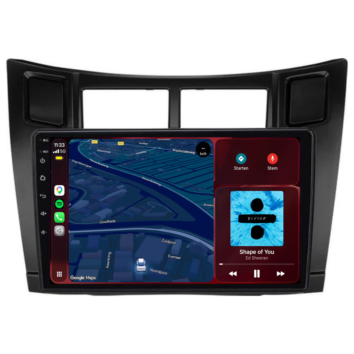 Toyota Yaris CarPlay & Android Auto radio | 2005 to 2012 | 9 inch | Android 15 | CTX-7297