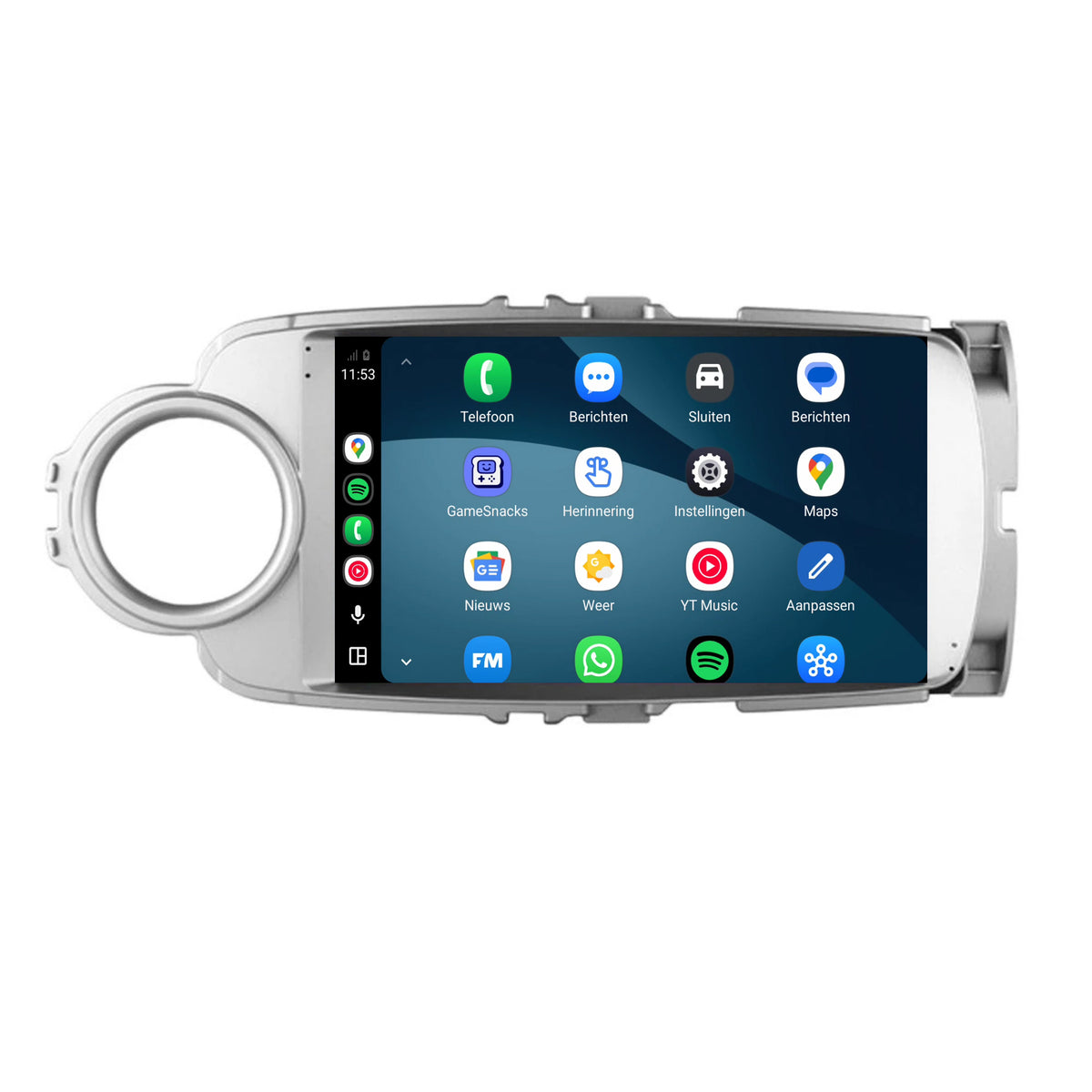 Toyota Yaris CarPlay & Android Auto Radio | 2011 bis 2019 | 9 Zoll | Android 15 | Silber | CTX-7286