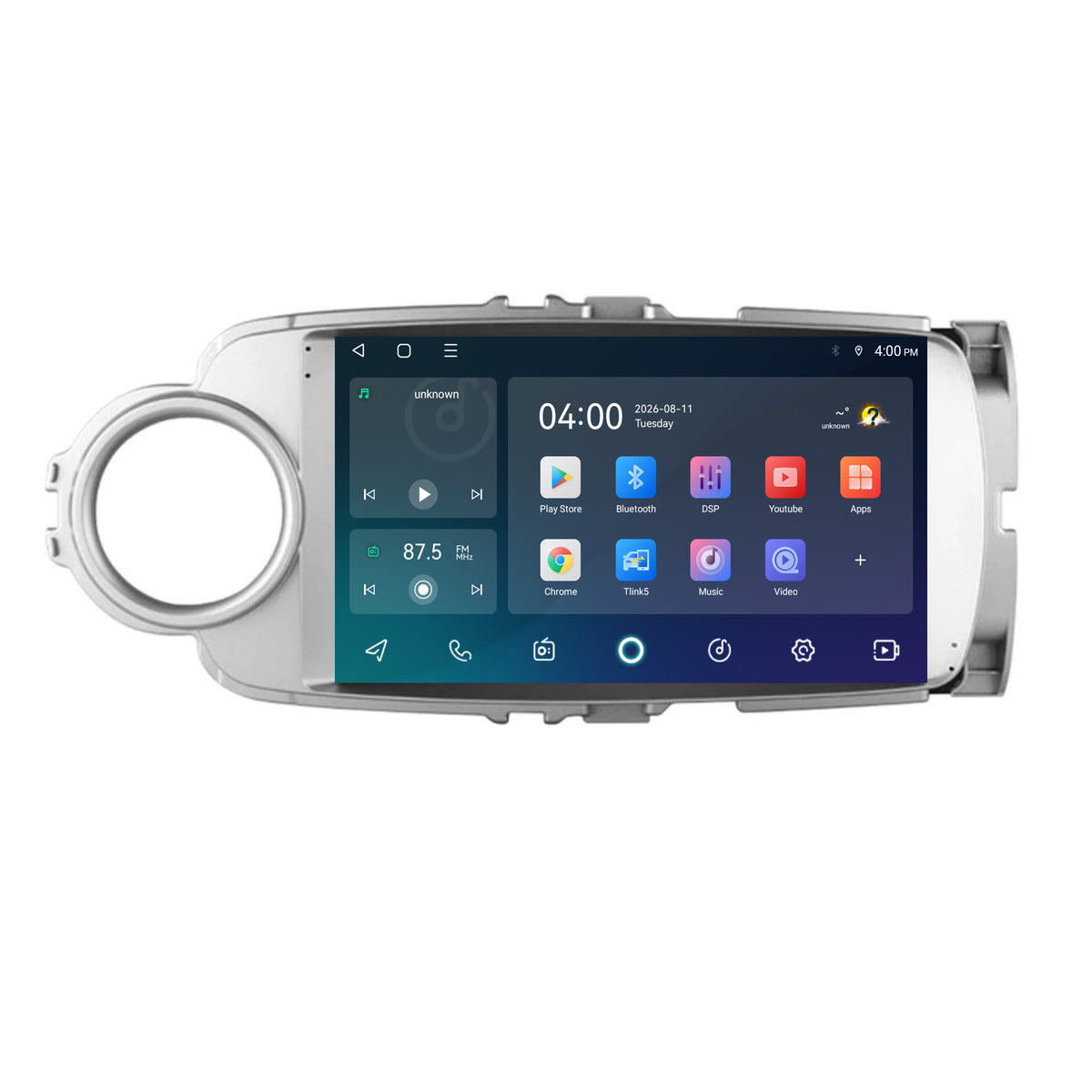 Toyota Yaris CarPlay & Android Auto Radio | 2011 bis 2019 | 9 Zoll | Android 15 | Silber | CTX-7286