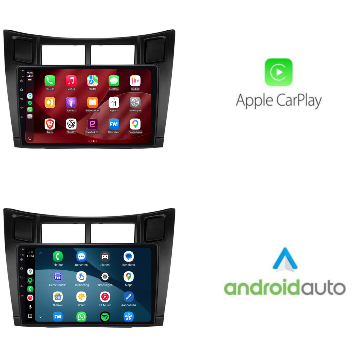 Toyota Yaris CarPlay & Android Auto radio | 2005 to 2012 | 9 inch | Android 15 | CTX-7297