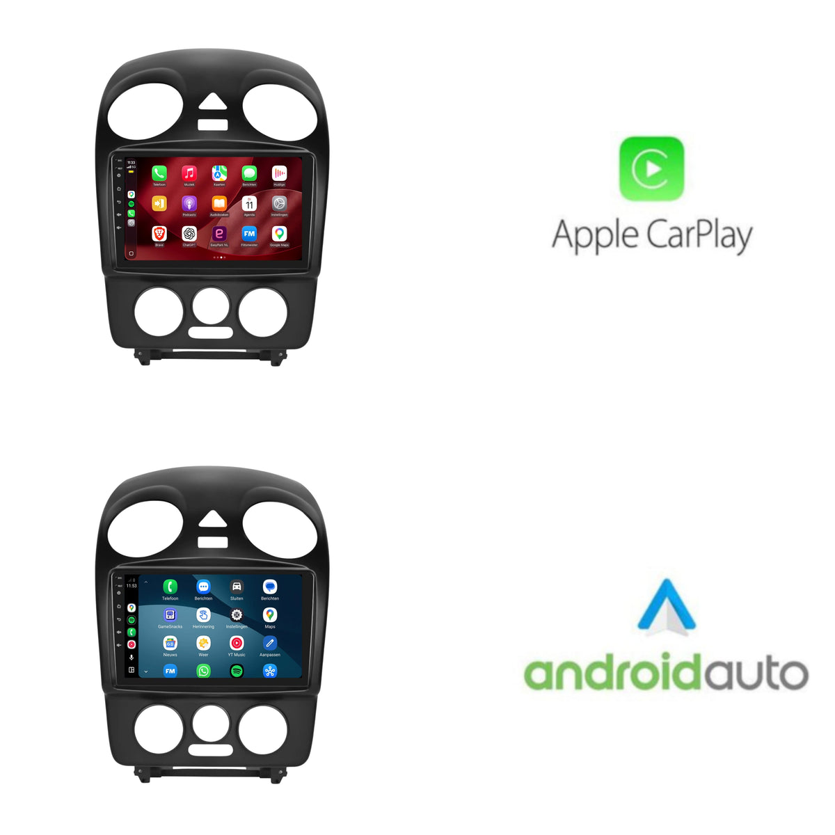 Volkswagen Beetle CarPlay & Android Auto Radio | 2004 bis 2010 | 9 Zoll | Android 15 | CTX-7312