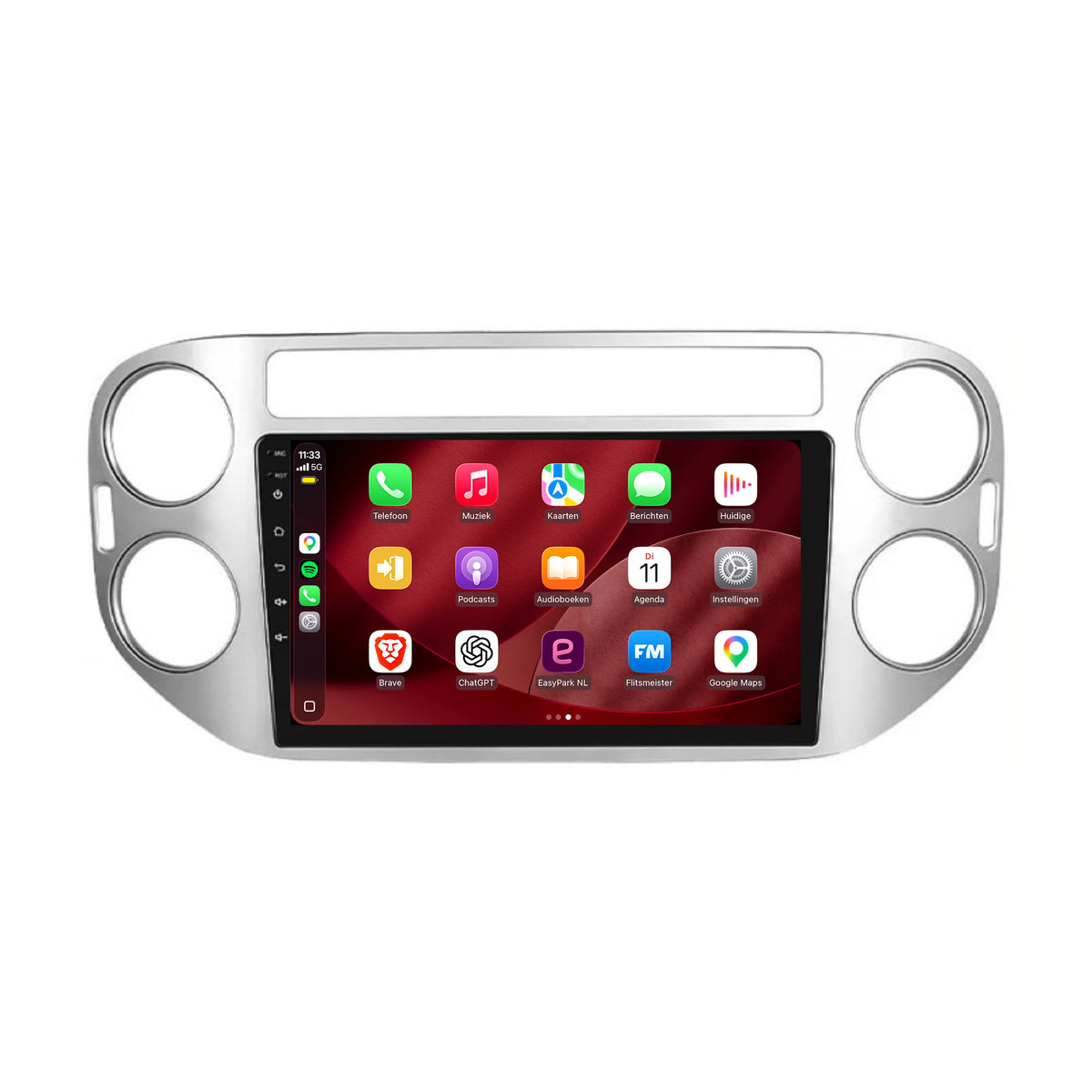 Volkswagen Tiguan CarPlay & Android Auto radio | 2007 t/m 2015 | 9 inch | Android 15 | Zilver | CTX-7120