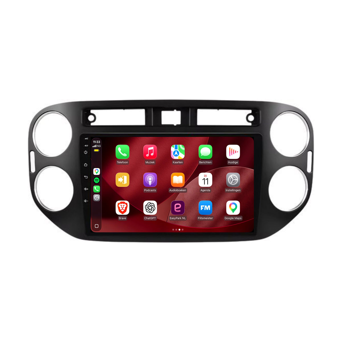 Autoradio CarPlay & Android Auto pour Volkswagen Tiguan | 2007 à 2015 | 9 pouces | Android 15 | Noir mat | CTX-7380