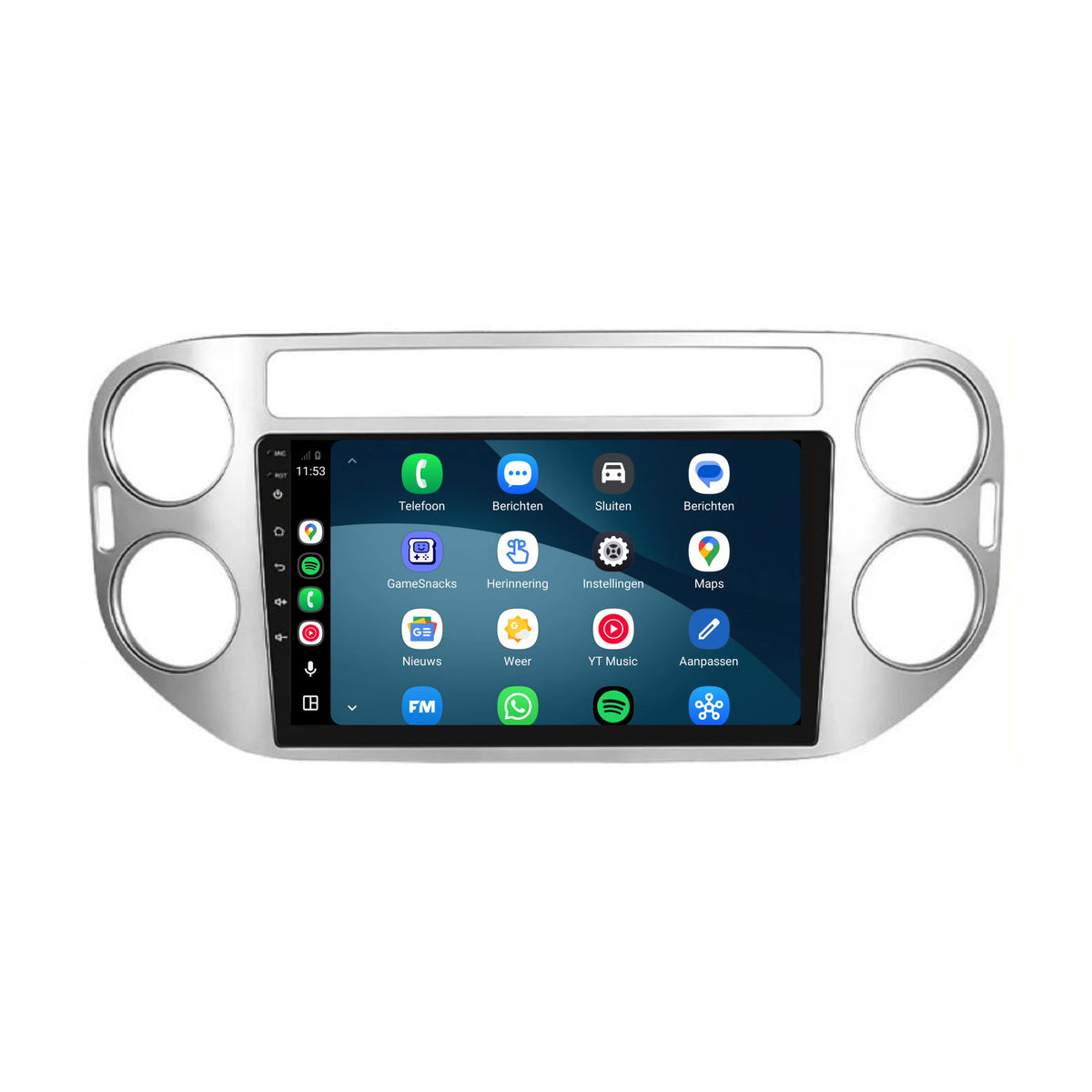 Volkswagen Tiguan CarPlay & Android Auto radio | 2007 t/m 2015 | 9 inch | Android 15 | Zilver | CTX-7120