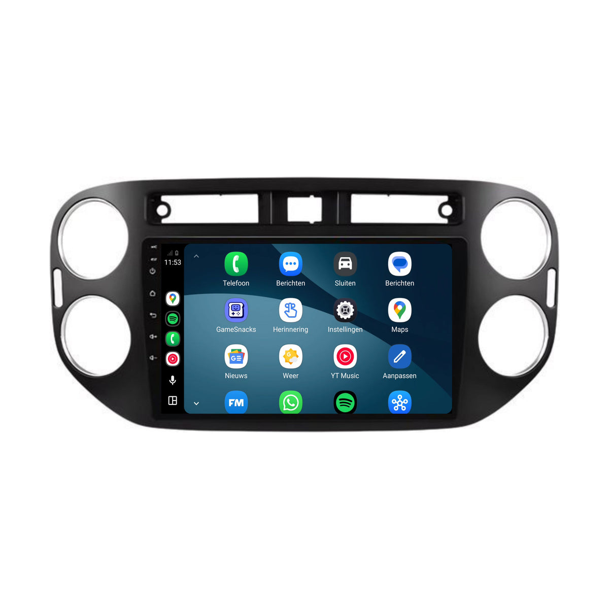 Autoradio CarPlay & Android Auto pour Volkswagen Tiguan | 2007 à 2015 | 9 pouces | Android 15 | Noir mat | CTX-7380