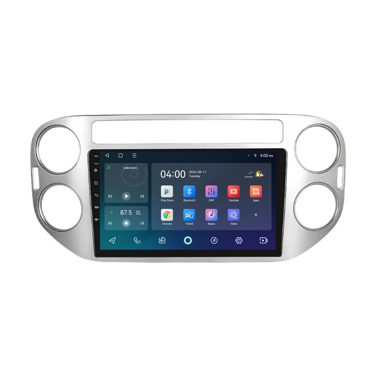 Volkswagen Tiguan CarPlay & Android Auto radio | 2007 t/m 2015 | 9 inch | Android 15 | Zilver | CTX-7120