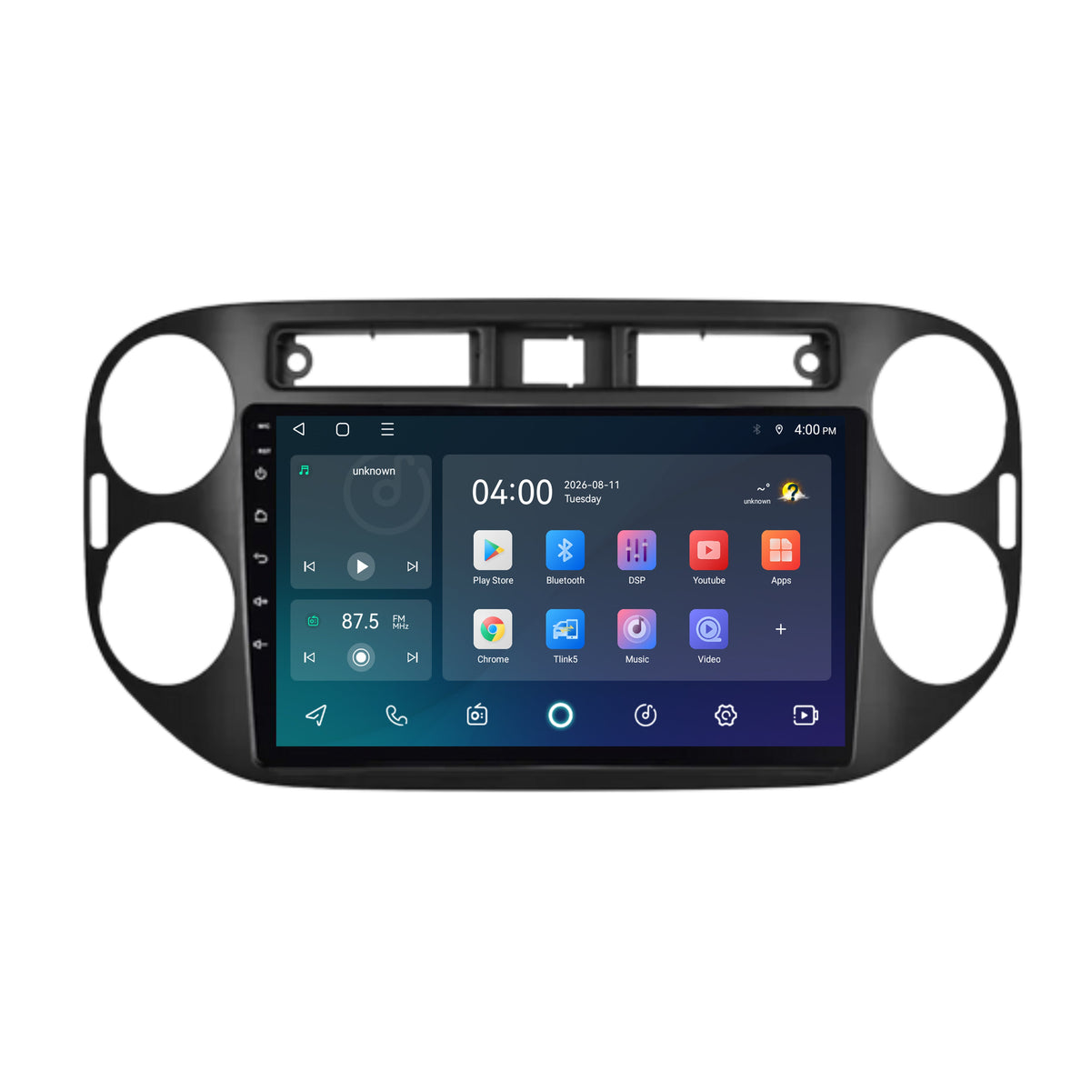 Radio z CarPlay i Android Auto do Volkswagen Tiguan | 2007–2015 | 9 cali | Android 15 | Czarny fortepianowy | CTX-7394