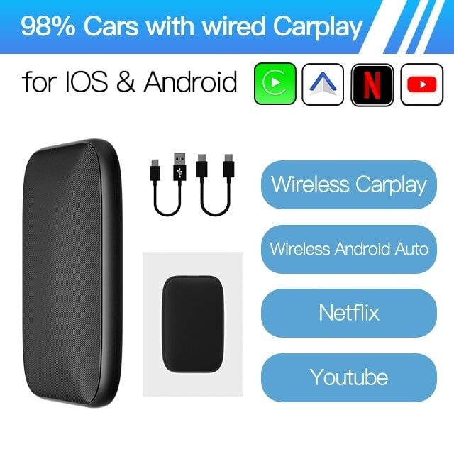 Cartronix CarPlay ai box | YouTube y Netflix | Inalámbrico