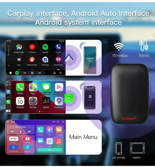 Cartronix CarPlay AI box | YouTube & Netflix | Wireless